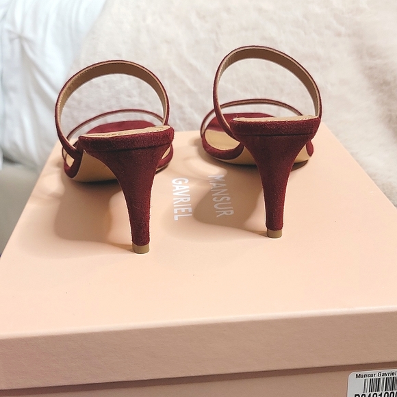NIB. MANSUR GAVRIEL Fino sandal in burgundy suede - Picture 14 of 14